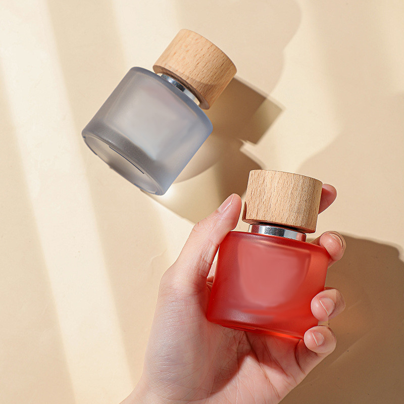 50ml Perfume Spray Frosted Bottle Rectangle Glass