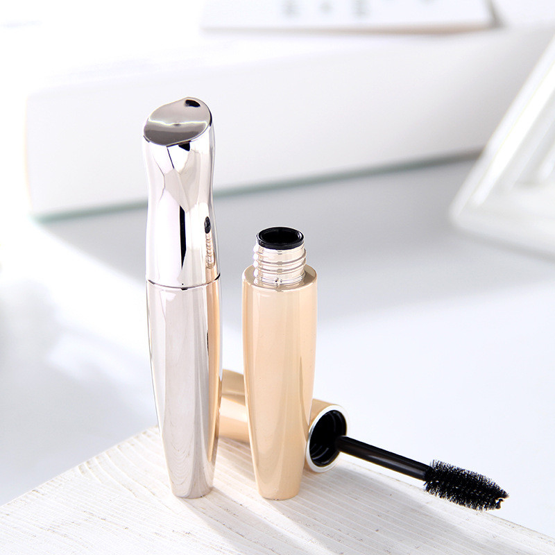 Electroplated Plastic Mascara Tube Silicone Eyelash Brush Head Empty Mascara Bottle